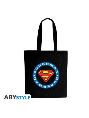 Bolsa tote negra con logo de Superman