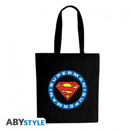 Bolsa tote negra con logo de Superman