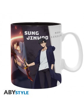 Taza Solo Leveling de 460 ml con Jinwoo e Igris