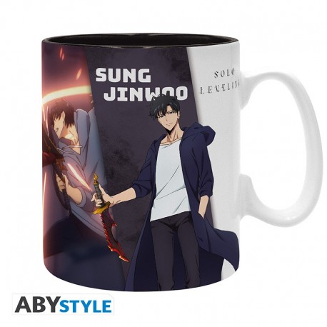 Taza Solo Leveling de 460 ml con Jinwoo e Igris