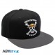 Boné Snapback preto e cinza One Piece com caveira