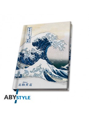 Cuaderno A5 con diseño de 'La Gran Ola' de Hokusai