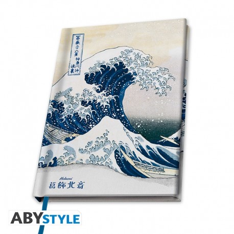 Cuaderno A5 con diseño de 'La Gran Ola' de Hokusai