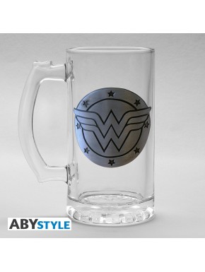 Jarra de metal de Wonder Woman con logo grabado