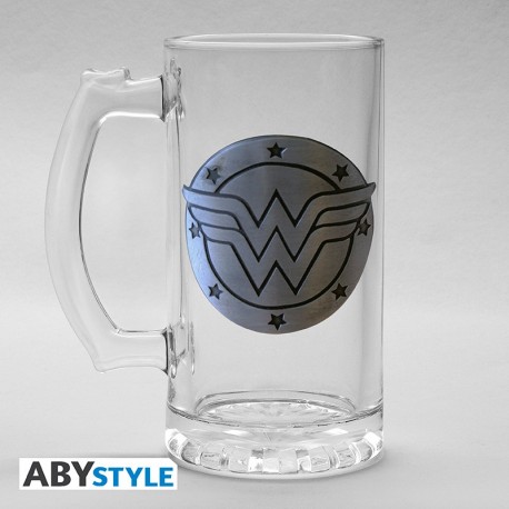 Jarra de metal de Wonder Woman con logo grabado