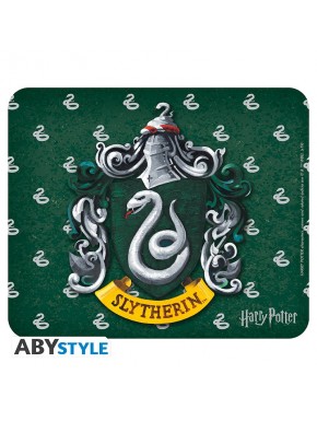 Mousepad flexible de Slytherin verde con escudo