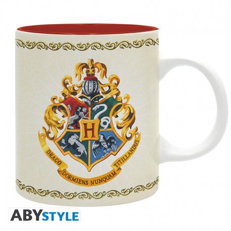 Taza Harry Potter con escudos de 4 casas