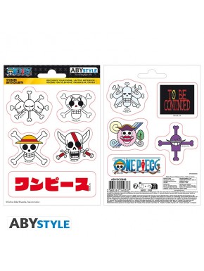 Stickers One Piece Emperors Skulls en hojas 16x11cm