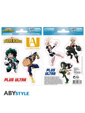 Stickers My Hero Academia con personajes y logo UA High School