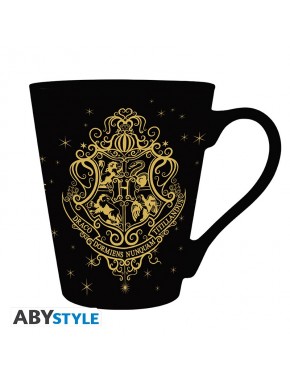 Tasse noire Harry Potter avec blason doré