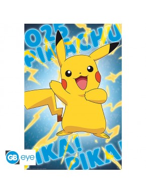 Poster maxi do Pikachu com acabamento foil, dimensões 91.5x61 cm