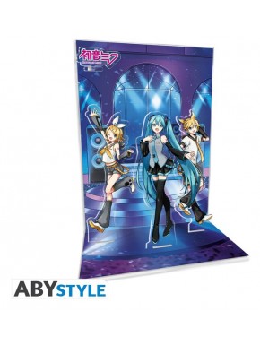 Diorama acrílico de Hatsune Miku y amigos en concierto