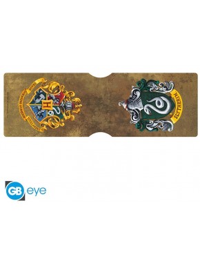 Portatarjetas de Slytherin de Harry Potter con fondo marrón