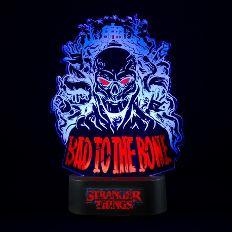 Lámpara LED azul Stranger Things Bad to the Bone