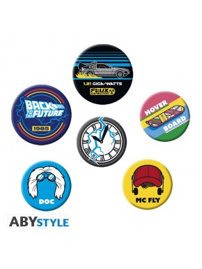 Pack de chapas de Back to the Future con símbolos icónicos