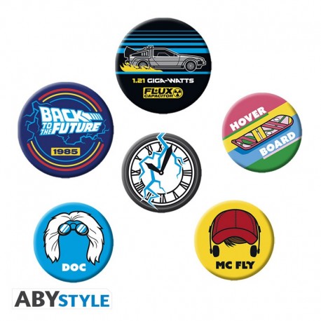 Pack de chapas de Back to the Future con símbolos icónicos