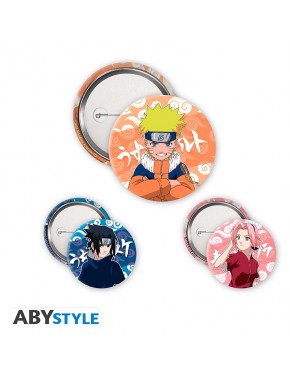 Pack de badges Naruto avec Naruto, Sasuke, Sakura