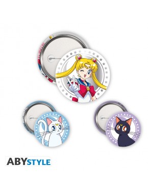 Pacote de broches Sailor Moon, Luna e Artemis x4