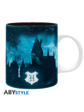 Mug bleu foncé Harry Potter avec silhouette de Poudlard