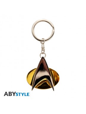 Llavero Insignia Comunicador Star Trek dorado y plateado