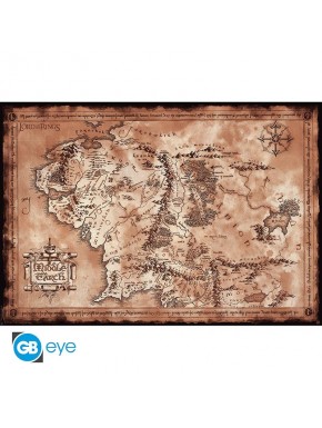 Carte du Seigneur des Anneaux en poster maxi 91.5x61 cm