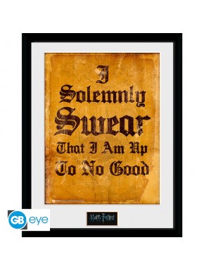 Cadre encadré Harry Potter avec phrase I Solemnly Swear