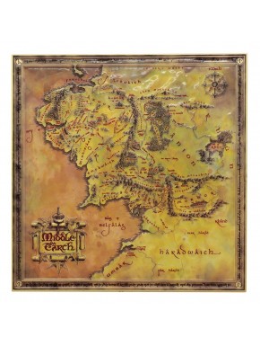 Réplica de metal del mapa de El Señor de los Anillos