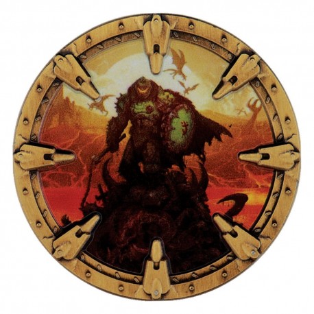 Moneda coleccionable Doom The Dark Ages en metal dorado y empaque oficial