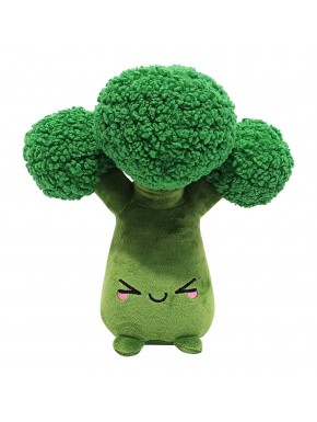 Pelúcia verde Yummis Brócolis 26 cm com rosto sorridente