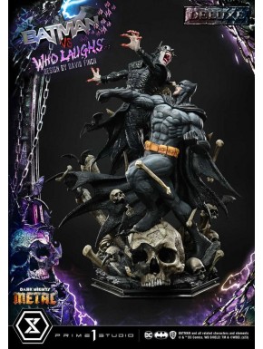 Estatua de Batman VS Batman Who Laughs con iluminación LED