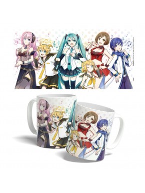Taza de cerámica con diseño de Hatsune Miku y personajes