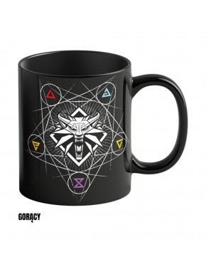 Taza negra The Witcher III con cambio de dibujo al calor