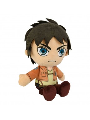 Peluche de 29 cm Eren Jaeger avec uniforme et expression sérieuse