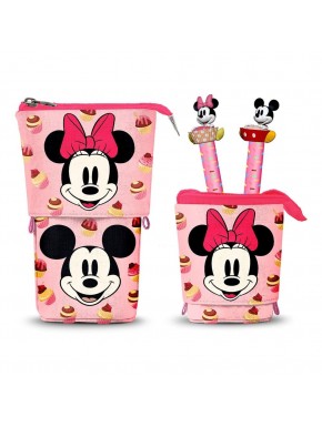 Trousse Pop Up Minnie Mouse rose avec stylos gel