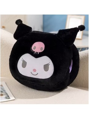 Cojín calientamanos Kuromi Sanrio negro y blanco