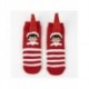 Calcetines navideños antideslizantes The Elf con rayas rojas y blancas