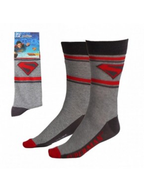 Chaussettes Superman grises avec emblème rouge