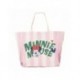 Sac de course rose avec Minnie Mouse et rayures