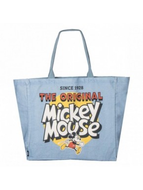 Sac shopping XL bleu Mickey Mouse au design rétro