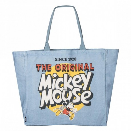 Sac shopping XL bleu Mickey Mouse au design rétro