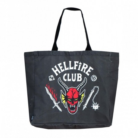 Sac noir XL Stranger Things avec design Hellfire Club
