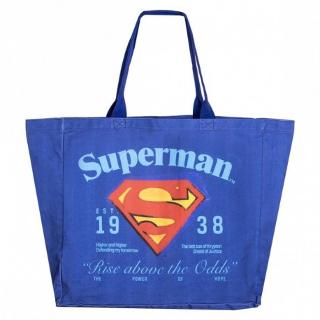 Sac shopping XL Superman bleu foncé