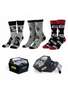 Pack de chaussettes Star Wars avec design de Dark Vador et Stormtroopers