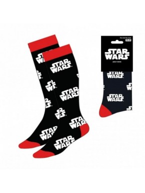 Chaussettes adulte Star Wars fond noir logo blanc