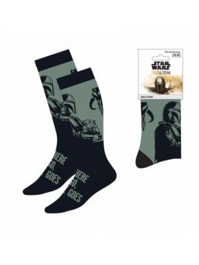 Calcetines negros The Mandalorian con Grogu