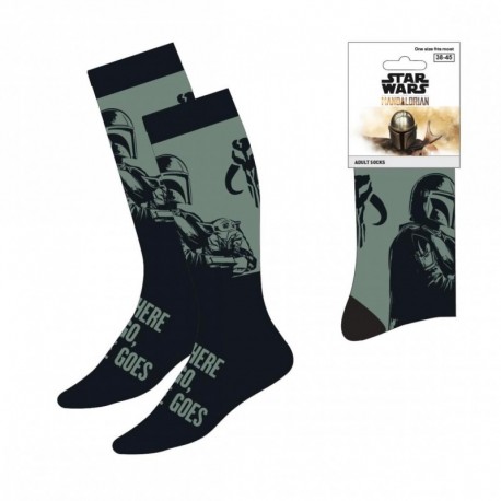 Calcetines negros The Mandalorian con Grogu