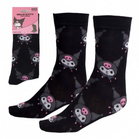 Calcetines negros Hello Kitty Kuromi diseño divertido