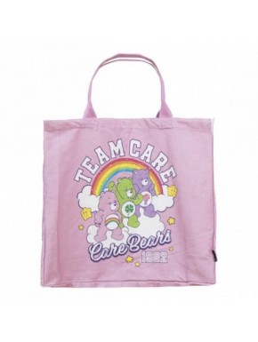 Sac shopping rose Team Bisounours avec arc-en-ciel