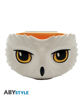 Cuenco 3D de Hedwig de Harry Potter en blanco y amarillo