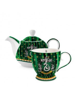 Set tetera y taza Slytherin, verde y oro